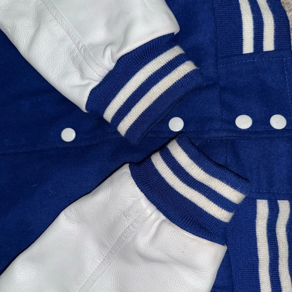 Sledwise Blue and White Varsity Jacket size large - Picture 4 of 12